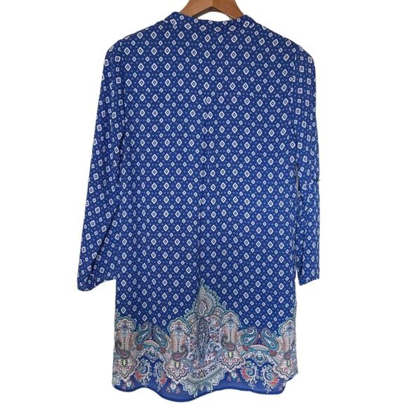 Buttons X Francesca’s Diamond Geo Paisley Shift Dress Size Small - Picture 2 of 5